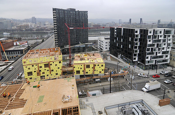 Bridgehead 01 WEB - The Burnside Bridgehead area has been revitalized by a variety of new construction and redevelopment projects that have been recently completed, are in construction or development. (Sam Tenney/DJC)