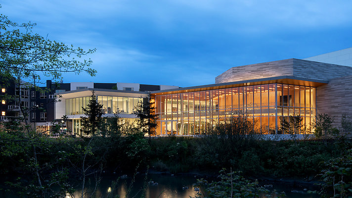 Patricia-Reser-Center-Arts-Exterior-Night-Opsis-Architecture-Bittermann