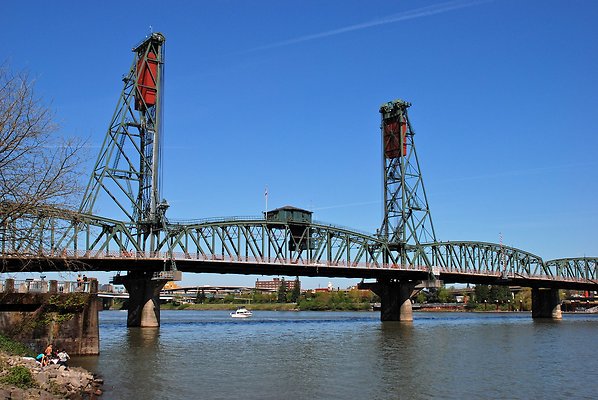 150 - The Hawthorne Bridge, a 1910 vertical-lift bridge in Portland, Oregon, in 2012. Photo by Steve J. Morgan.