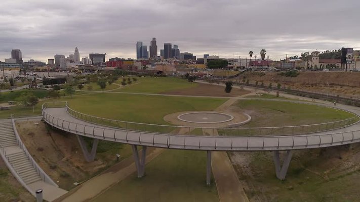 016 - Aerial shot at the Los Angeles State Historic Park outside of downtown Los Angeles.
